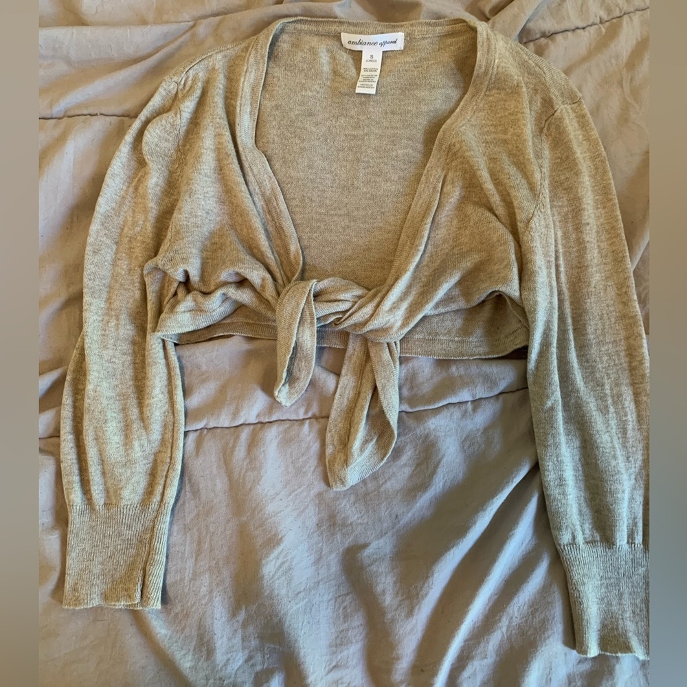 cropped short sleeve cardigan